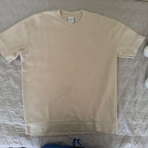 Zara Cream Short Sleeve Sweatshirt